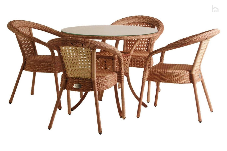 Комплект садовой мебели с круглым столом Deco 4 KD4-50351900 Капучино - фото товара 1 из 1