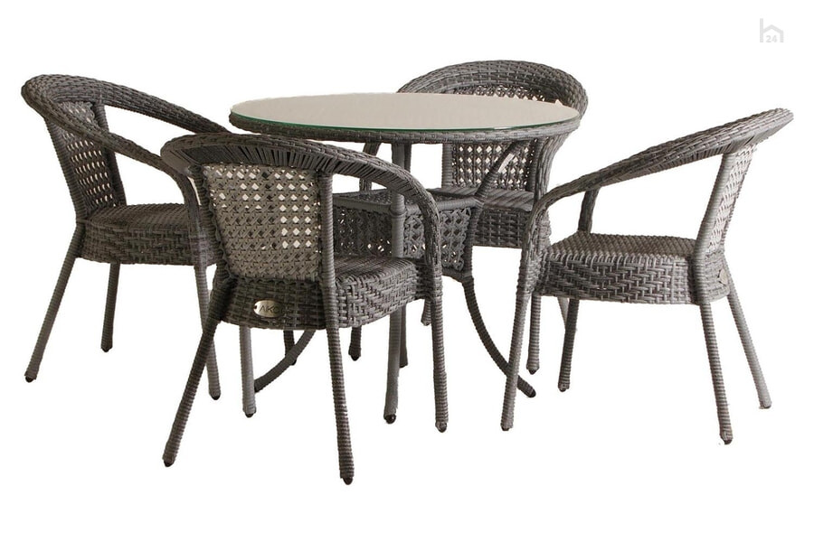  Комплект садовой мебели с круглым столом Deco 4 KD4-50451900 Серый - фото товара 1 из 1