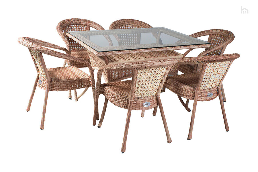  Комплект садовой мебели с прямоугольным столом Deco 6 KD6-503511200 Капучино - фото товара 1 из 2