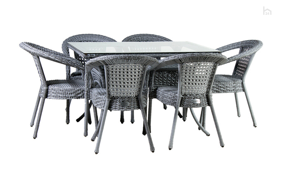  Комплект садовой мебели с прямоугольным столом Deco 6 KD6-504511200 Серый - фото товара 1 из 2