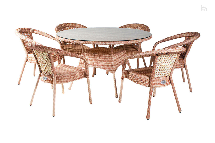  Комплект садовой мебели с круглым столом Deco 6 KD6-503511300 Капучино - фото товара 1 из 3