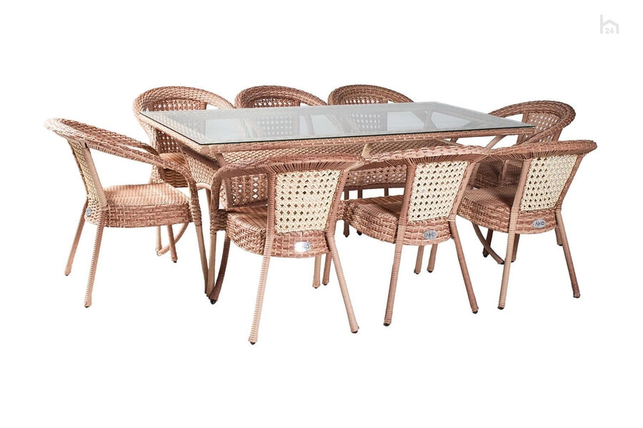  Комплект садовой мебели с прямоугольным столом Deco 8 KD8-503511800 Капучино - фото товара 1 из 2