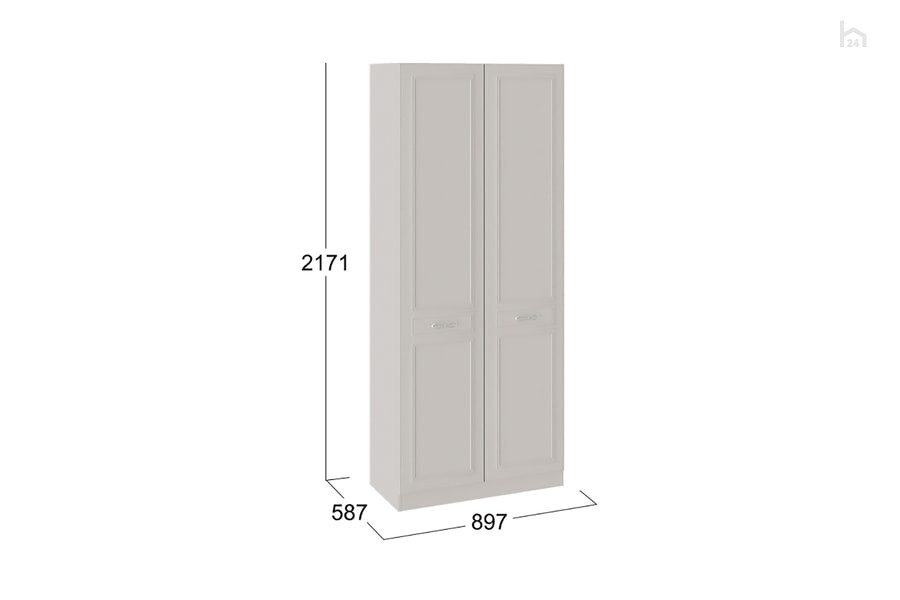 Шкаф распашной для одежды с 2 глухими дверями Сабрина - фото товара 3 из 5