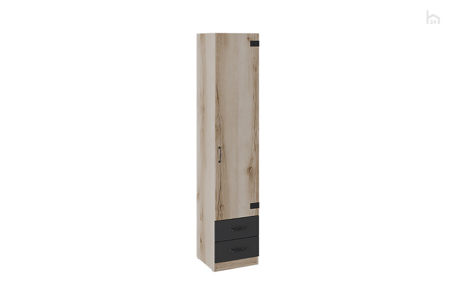  Шкаф распашной комбинированный для белья Окланд Дуб Делано/Черный - фото товара 1 из 3