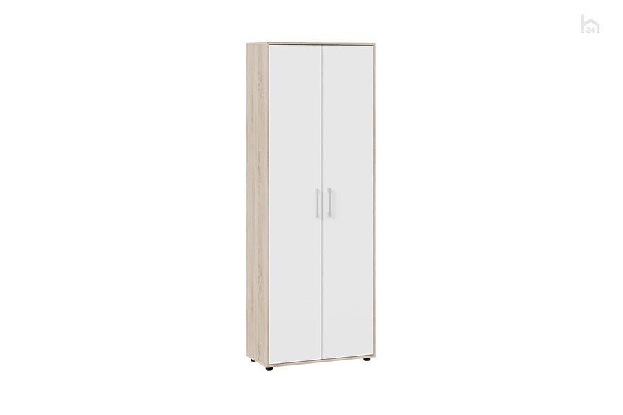  Шкаф распашной комбинированный тип 1 Витра Белый Ясень/Дуб Сонома - фото товара 1 из 3
