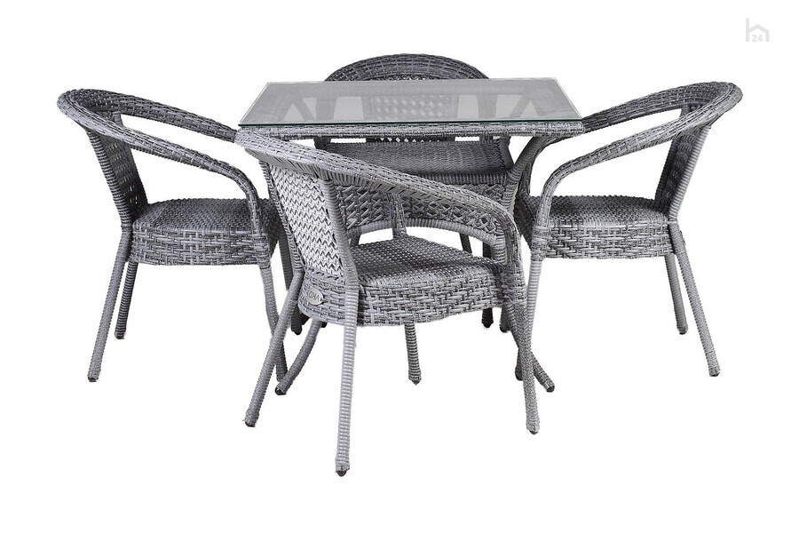  Комплект садовой мебели с квадратным столом Deco 4 KD4N-50451900 Серый - фото товара 1 из 1
