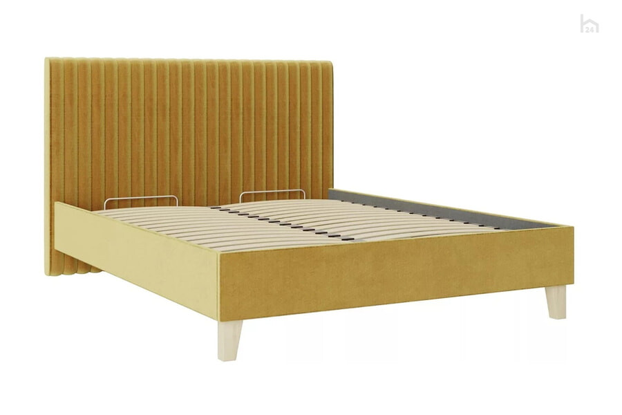  Кровать двуспальная 1600 с подъемным механизмом Бари Ткань Phuket 1038 (горчичный) - фото товара 2 из 3