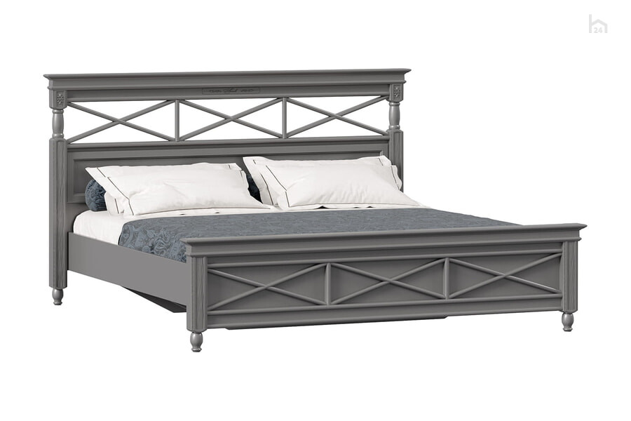  Кровать двуспальная 1600 с основанием Амели Оникс серый - фото товара 1 из 3