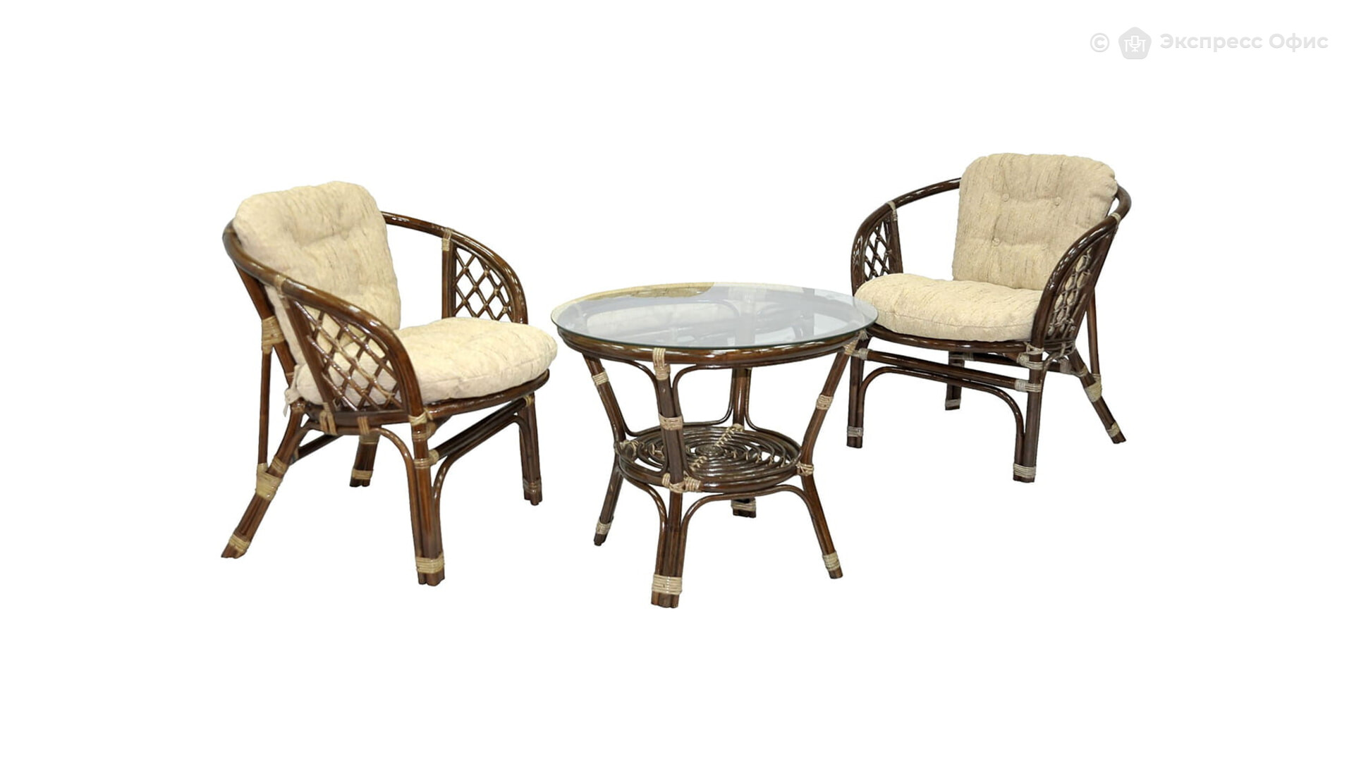 Комплект кофейный Багама Classic Rattan Ротанг темнокоричневый