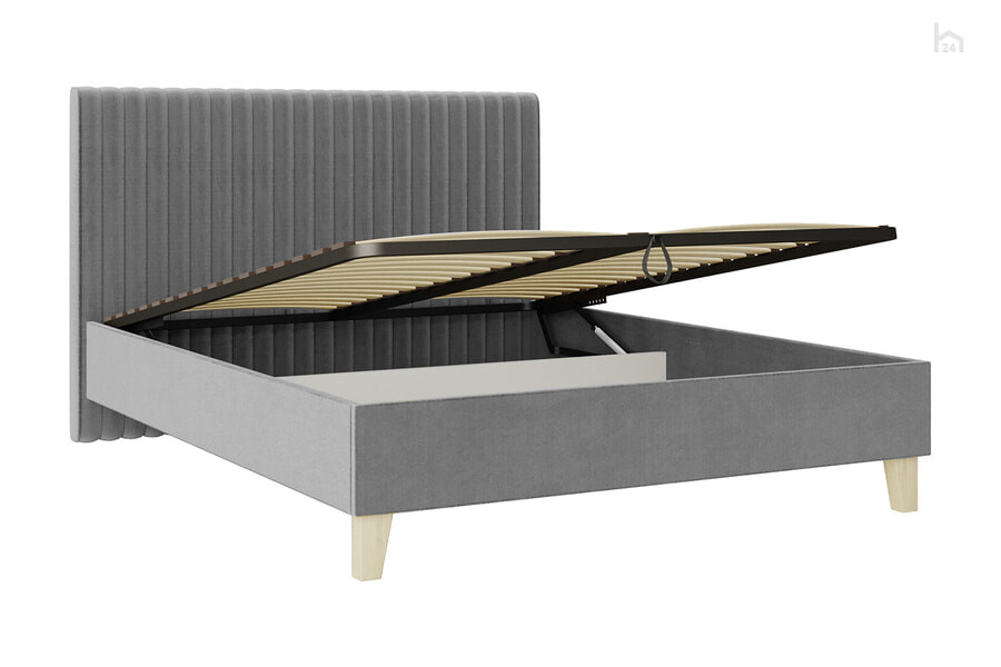  Кровать двуспальная 1600 с подъемным механизмом Бари Ткань Neo 25 (серый) - фото товара 2 из 3