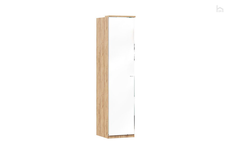  Шкаф распашной одностворчатый с зеркалом Фиджи Дуб золотой/Белый - фото товара 1 из 3