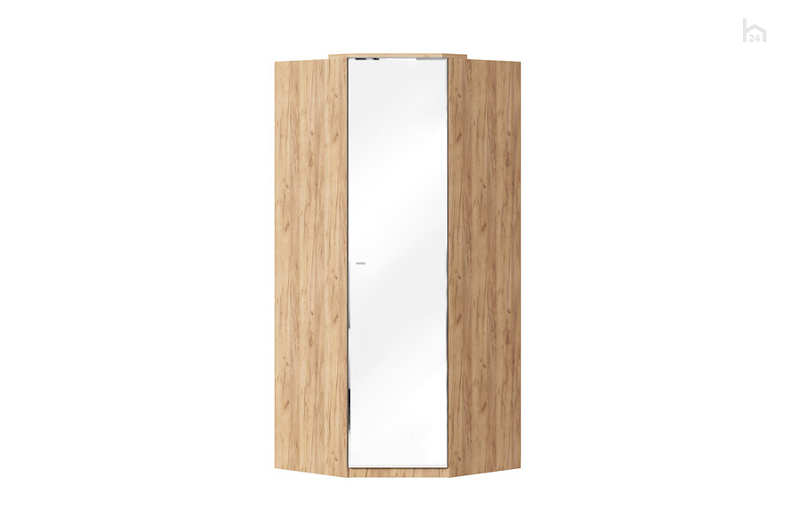  Шкаф угловой 45 с зеркальной дверью Фиджи Дуб золотой/Антрацит - фото товара 1 из 3