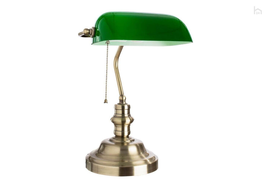  Настольная лампа Arte Lamp Banker A2492LT-1AB Бронза/Зеленый - фото товара 1 из 3