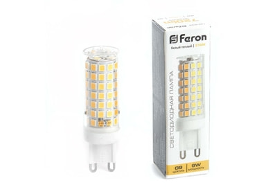 Лампа светодиодная Feron G9 9W 2700K прозрачная LB-434 38146 - фото товара 1 из 1