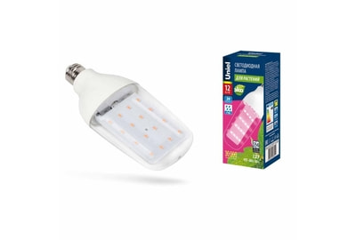 Лампа светодиодная для растений Uniel E27 12W прозрачная LED-B82-12W/SPBR/E27/CL PLP33WH UL-00007647 - фото товара 1 из 1