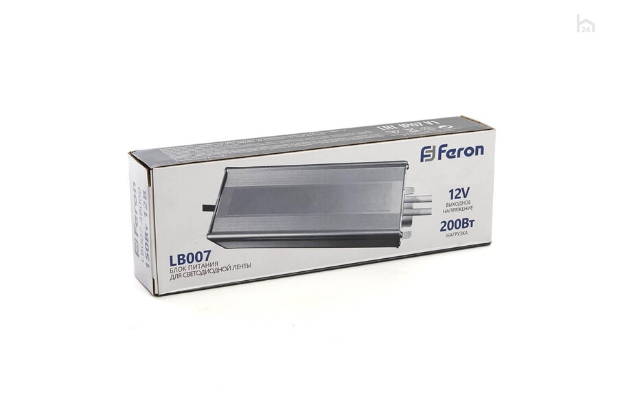  Блок питания для светодиодной ленты Feron LB007 12V 200W IP67 16,5A 48061 Черный - фото товара 2 из 3