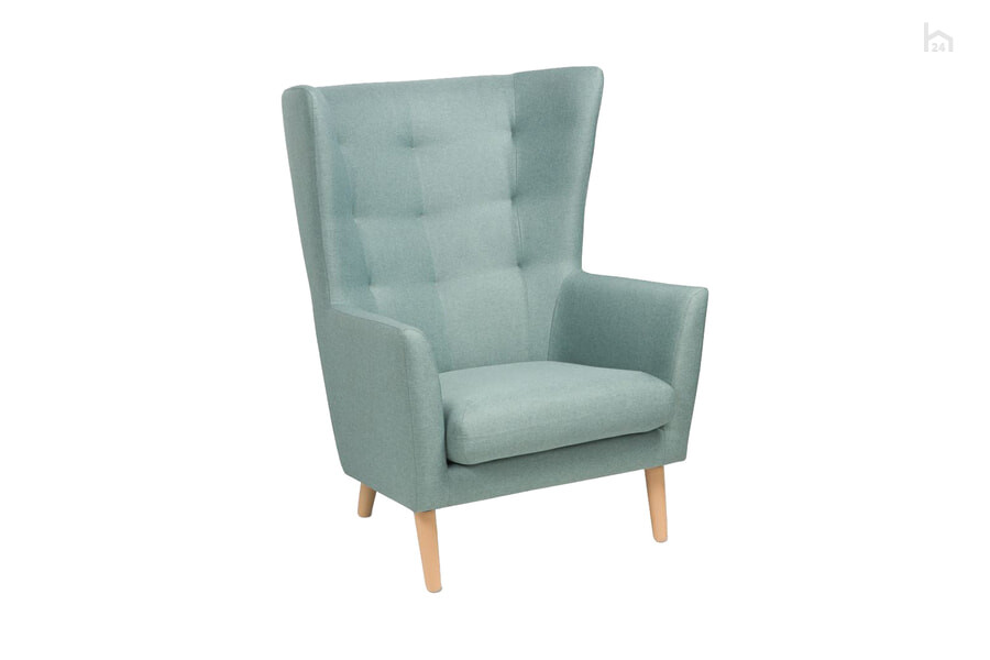  Кресло мягкое Саари Рогожка мятно-серый - фото товара 1 из 3