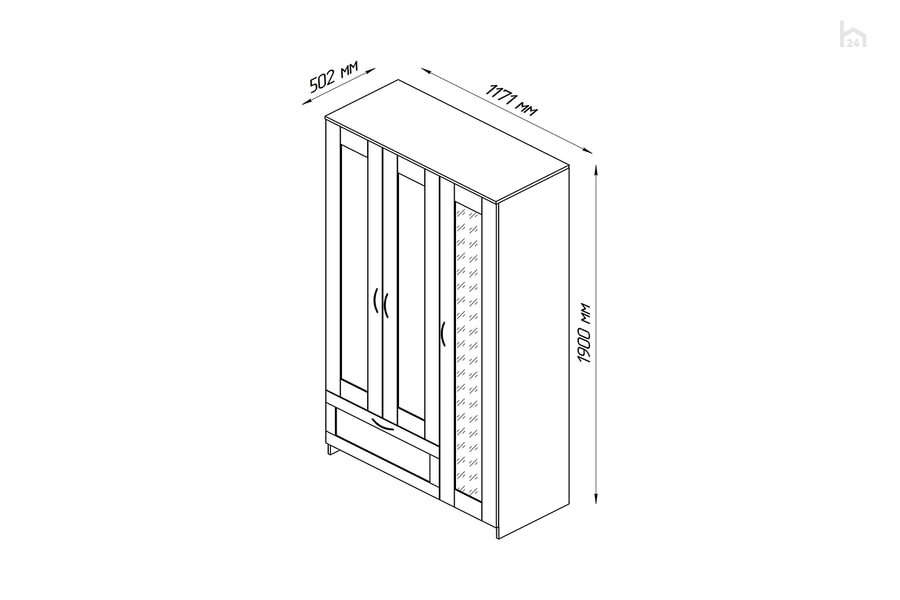 Шкаф распашной Сириус - фото товара 6 из 7