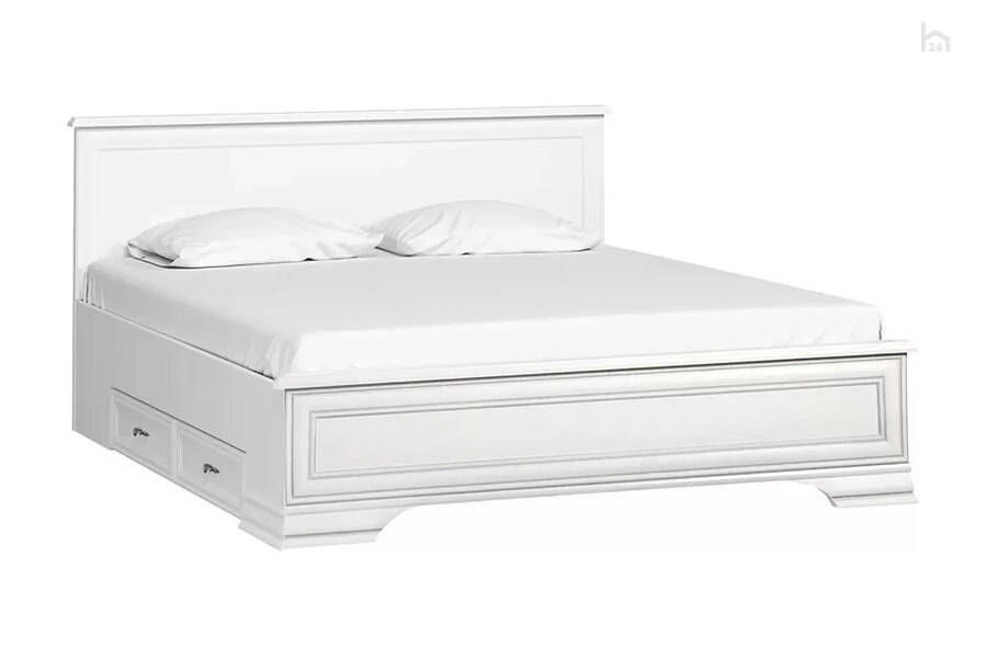  Двуспальная кровать с выкатными ящиками Kentaki S320-LOZ/180 Белый - фото товара 1 из 3