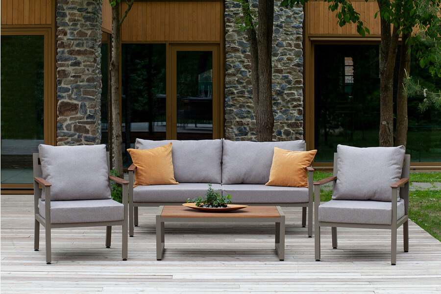  Комплект садовой мебели Santorini Pecan/Бежево-серый - фото товара 1 из 1