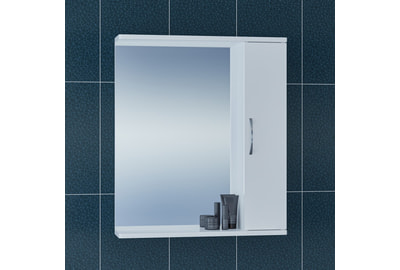 Шкаф для ванной зеркальный универсальный (левый) Прима 60 - фото товара 1 из 3