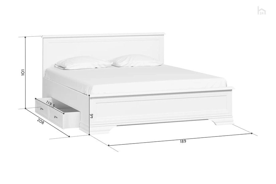 Двуспальная кровать с выкатными ящиками Kentaki S320-LOZ/180 - фото товара 7 из 8