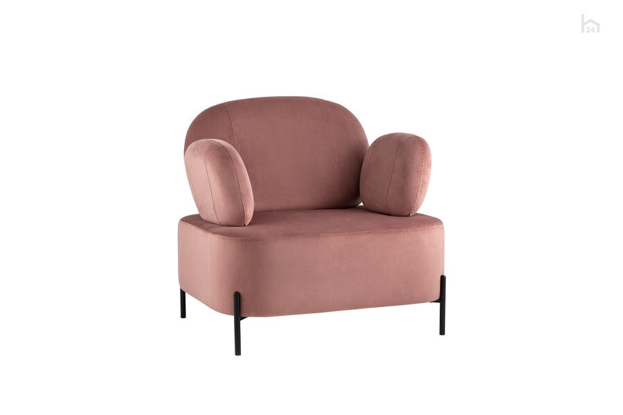  Кресло мягкое с подлокотниками Кэнди Велюр пыльно-розовый - фото товара 1 из 3