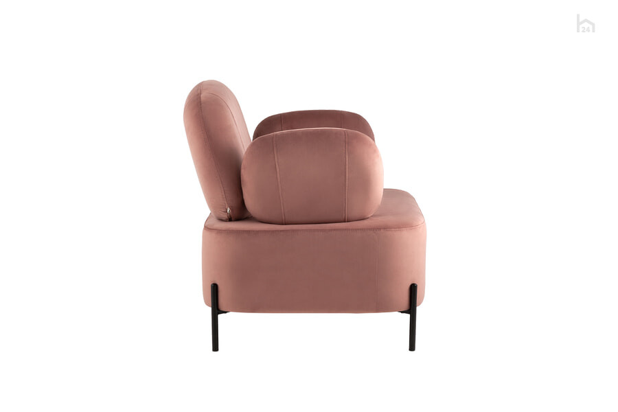  Кресло мягкое с подлокотниками Кэнди Велюр пыльно-розовый - фото товара 3 из 3