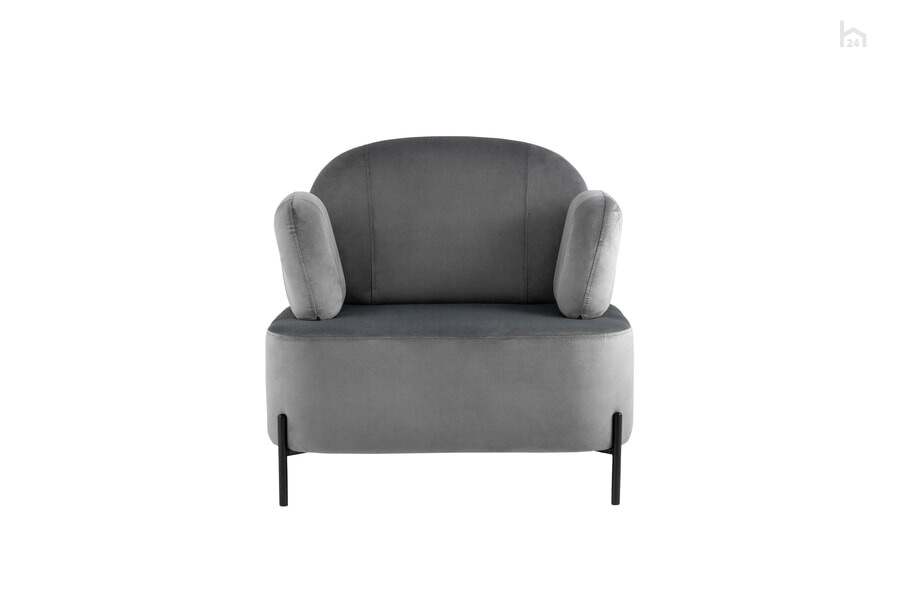  Кресло мягкое с подлокотниками Кэнди Велюр серый - фото товара 2 из 3