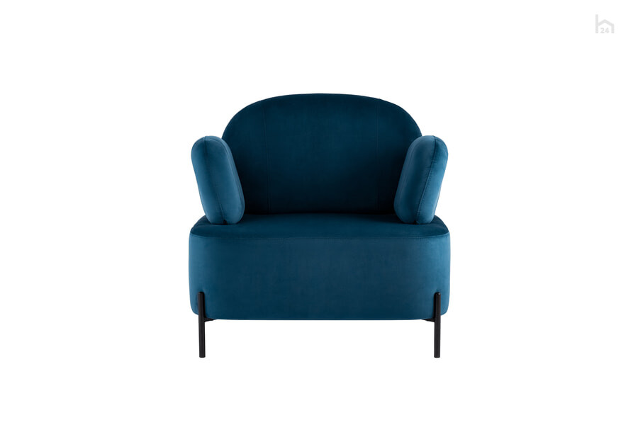  Кресло мягкое с подлокотниками Кэнди Велюр синий - фото товара 2 из 3
