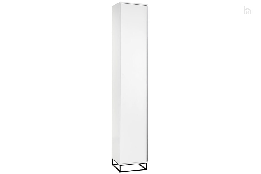  Шкаф распашной одностворчатый с зеркалом City 401055116h Белый/Черный металл - фото товара 1 из 2