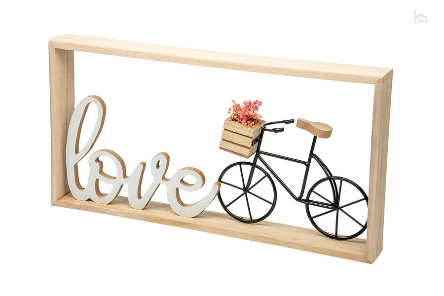  Декоративное панно Велосипед Любви Бежевый - фото товара 1 из 1