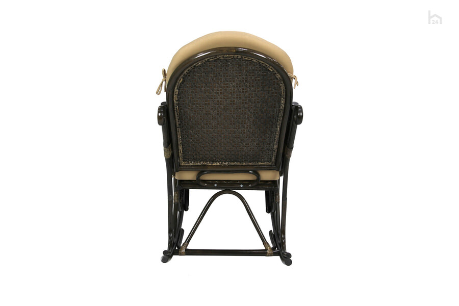  Кресло-качалка Сантьяго Ткань бежевая/Ротанг коричневый - фото товара 3 из 3