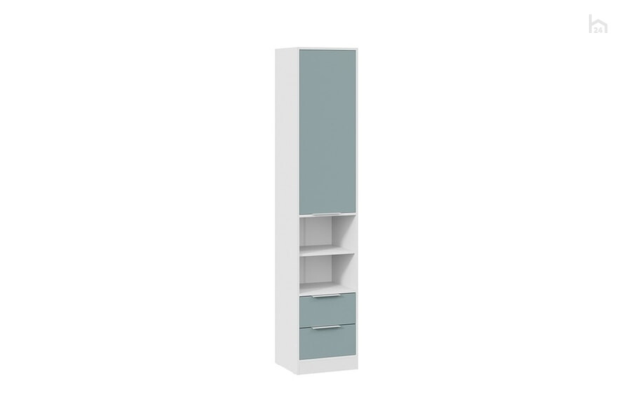  Шкаф распашной комбинированный Марли Белый/Серо-голубой - фото товара 1 из 3