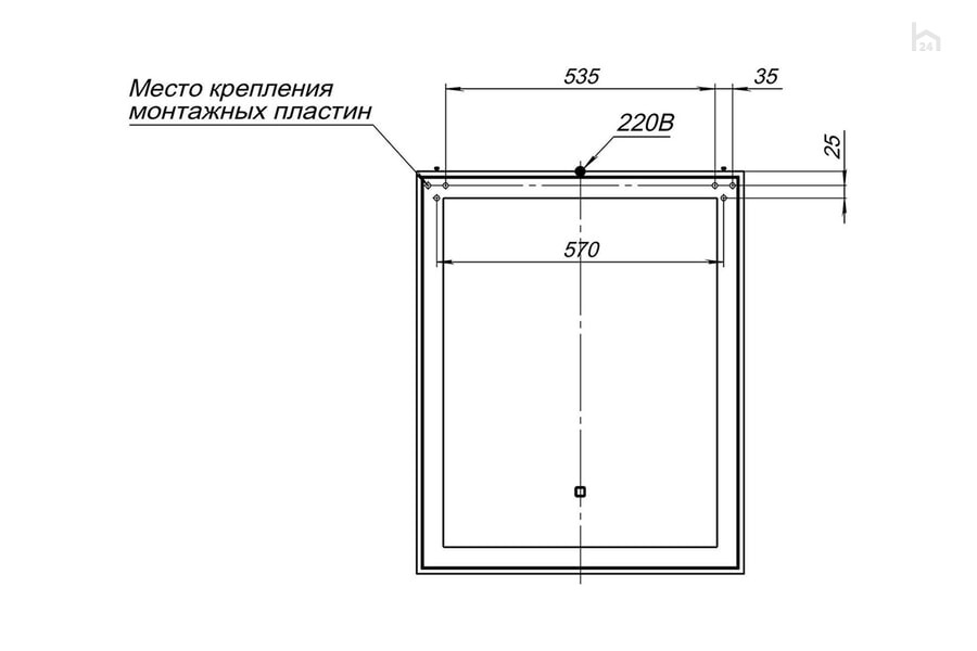 Зеркало 65x80 LED Монро - фото товара 4 из 7